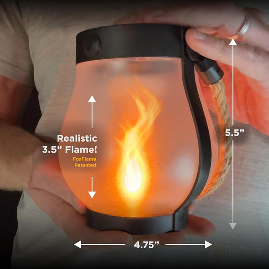 Schoolhouse Solar Lanterns Outdoor Waterproof - Realistic Flickering Flame, 3 Lighting Modes with Rope Handle Design, Waterproof & Solar-Powered for Patio, Garden, Porch, Tabletop Indoor Decor 2 Pack