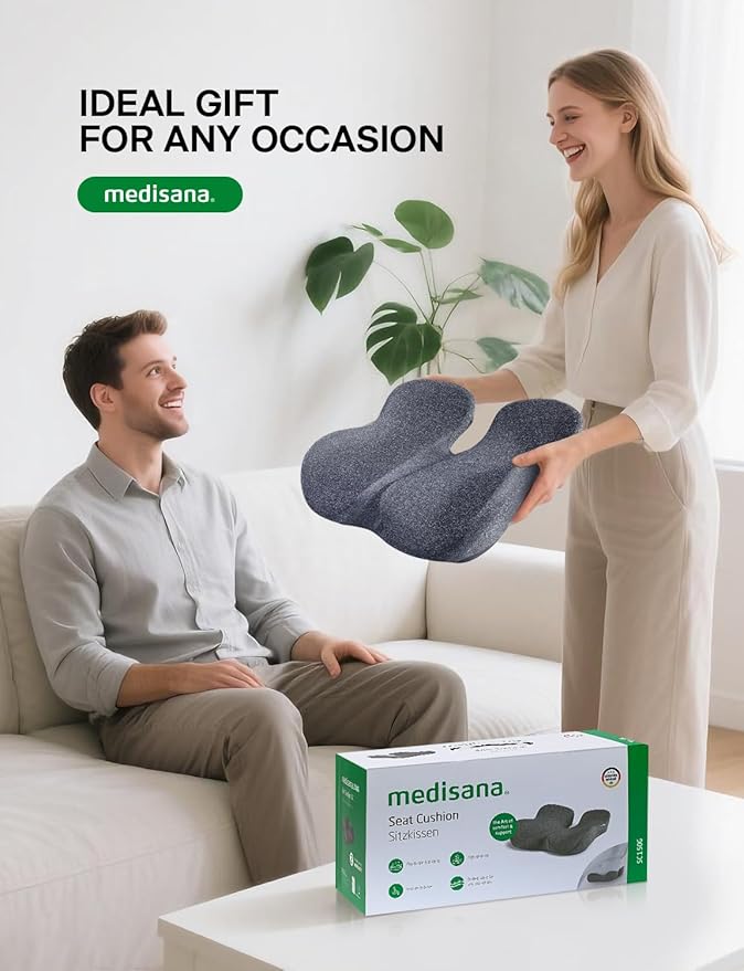 Seat Cushion, SC 150G Seat Cushions for Office Chairs, Car Seat, Wheelchair - Sciatica & Tailbone & Coccyx Pain Relief Pillow for Driver Sedentary People(Size:19.6 * 16.6 * 3.7 in-Grey)