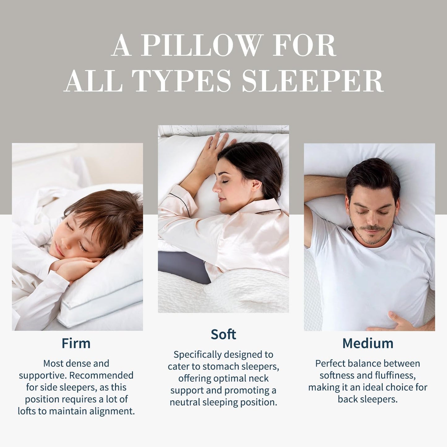 Globon Luxury Feather Down Pillow Standard Queen Size,Firm Gusseted Bed Pillows for Sleeping, Hotel Collection Fluffy Pillow,18"X26", Set of 2