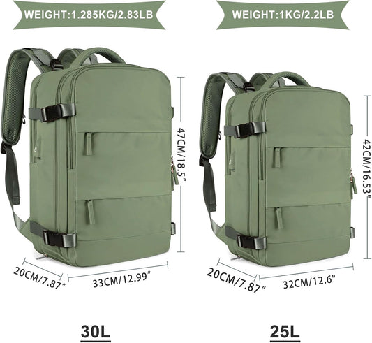 coowoz Travel Backpack For Women Men,Carry On Backpack,Hiking Backpack Waterproof Outdoor Sports Rucksack Casual Daypack travel essentials(Gray Green)
