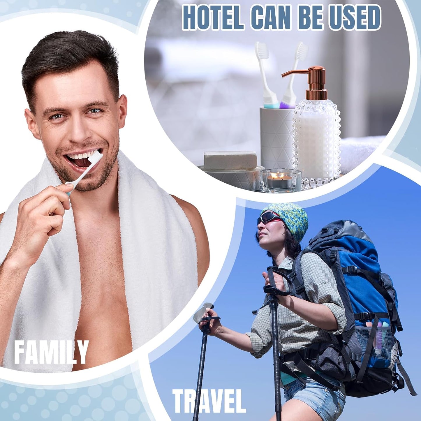 Patelai 4 Pieces Travel Toothbrush Set, Soft Bristle Mini Foldable Tooth Brush with Case, Individually Wrapped Small Portable Travel Size Toiletries Stuff for Camping (Macaron Color)