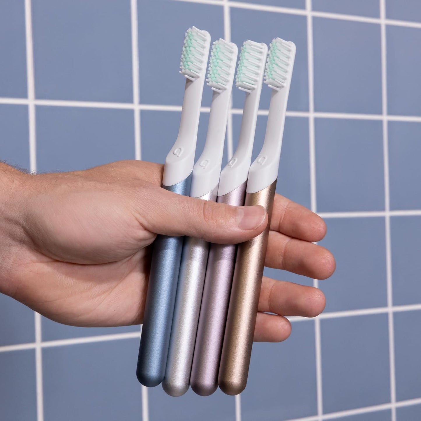 Quip Metal Sonic Toothbrush, Electric Toothbrush for Adults –Time Travel & Soft Bristles with Travel Case & Replaceable Brush Head -3-Month Battery Life - Dusk Plum