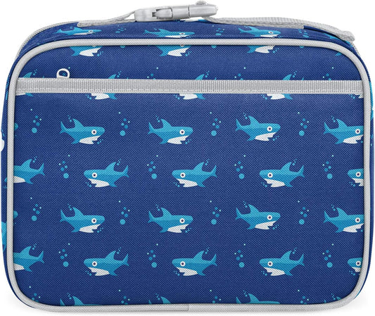 Simple Modern Kids Lunch Box for School | Reusable Insulated Lunch Bag for Toddler, Girl, and Boy | Meal Containers with Exterior & Interior Pockets | Hadley Collection | Shark Bite