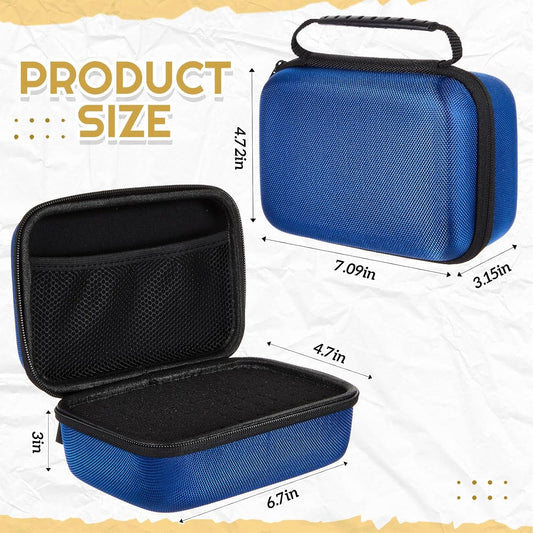 EVA Hard Case with Customizable Foam Protective EVA Carrying Case Shockproof Outdoor for Camera, Digital Products, Electronic Instruments with Knife(Blue,7.1 x 4.7 x 3.1 Inch)