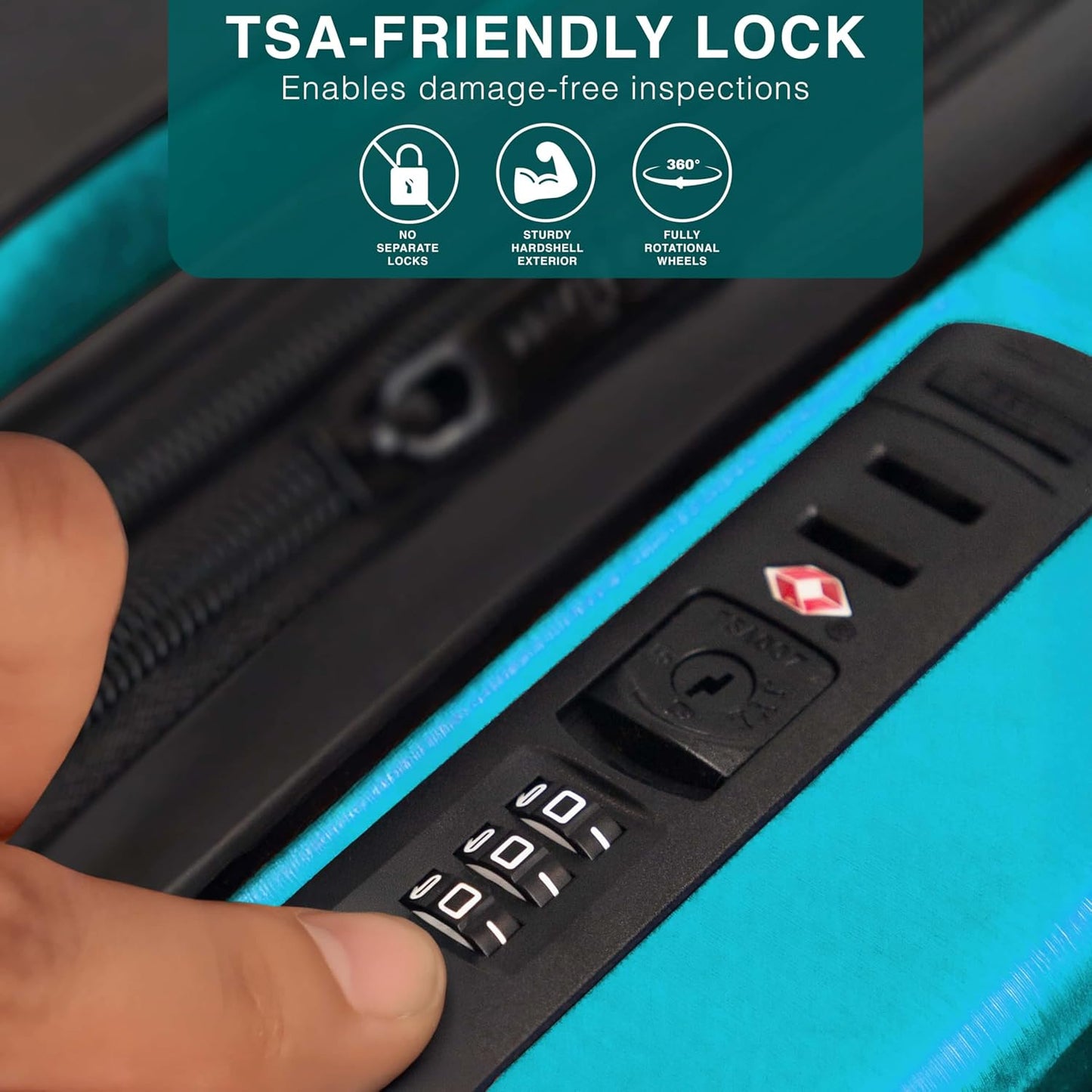 Luggage Sets 2 Piece, 24 Inch Suitcase and 28 Inch Luggage with Spinner Wheels, Durable Hard Shell Suitcase Set, Expandable Travel Suitcases with Wheels, Teal
