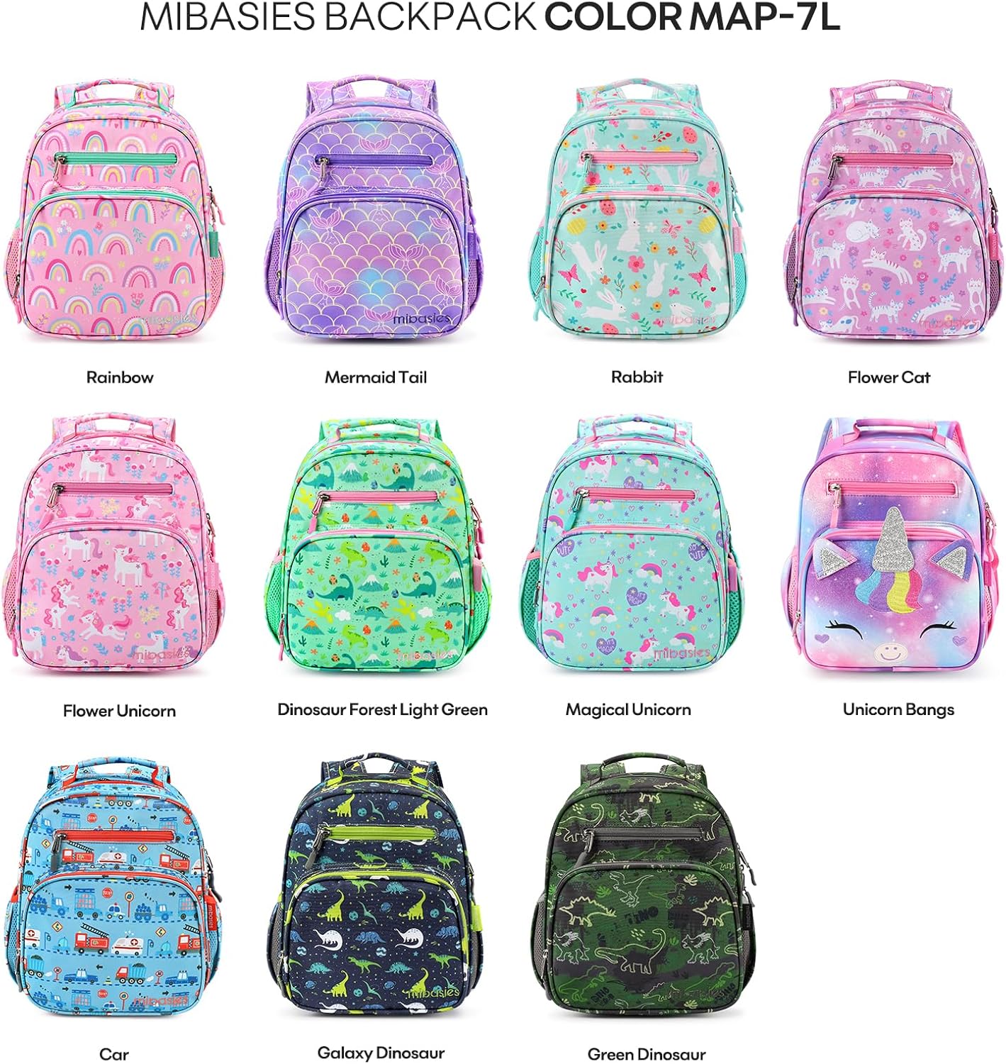 mibasies Toddler Backpack for Boys 2-4: Cute Kids Backpacks Boys - Preschool Kindergarten Backpack - Car