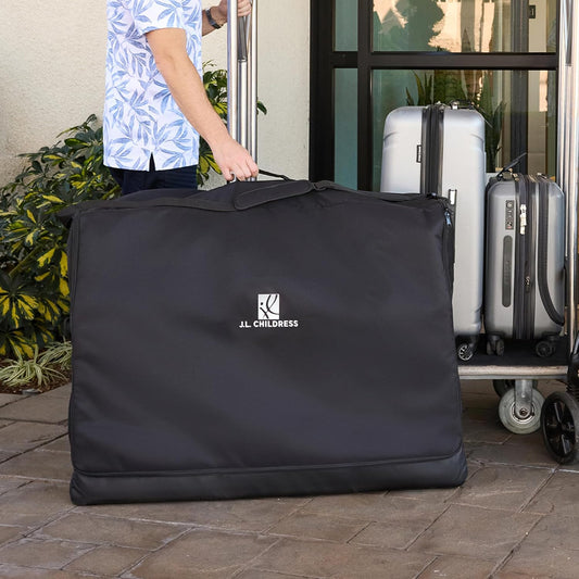 J.L. Childress Universal Stroller Travel Bag for Airplane - Fits Most Baby Strollers, Flying Essentials, Airport Accessories for Gate or Luggage Check, AirTag Compatible - X-Large PLUS, Padded