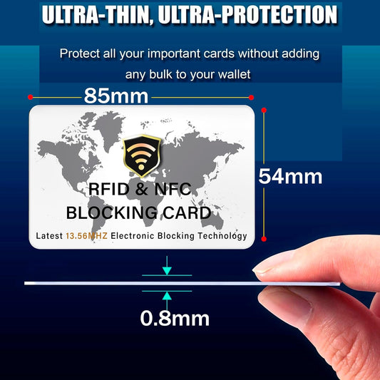 SaiTech IT 10 Pack RFID Blocking Card NFC Contactless Debit/Credit Card ATM Passport Protector ideal for Men & women slim with World map design perfectly fit in wallet(White)