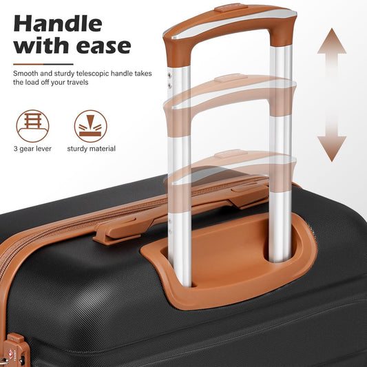 Coolife Luggage Suitcase Spinner Hardshell Lightweight TSA Lock (family set-sakura pink, 4 piece set(16in20in24in28in))