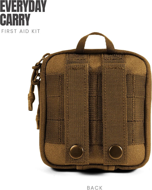MY MEDIC Everyday Carry First Aid Kit - Emergency Survival Essentials, Medical Supplies & Accessories Bag for Travel Car, Home, Boat, Camper or Backpack - Coyote