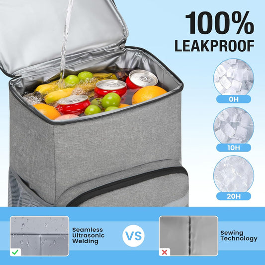 Backpack Cooler - 54 Cans Large Capacity Insulated Leak Proof Backpack for Men & Women, Cooler Bag Picnic Camping Beach Hiking Travel Lunch Backpack