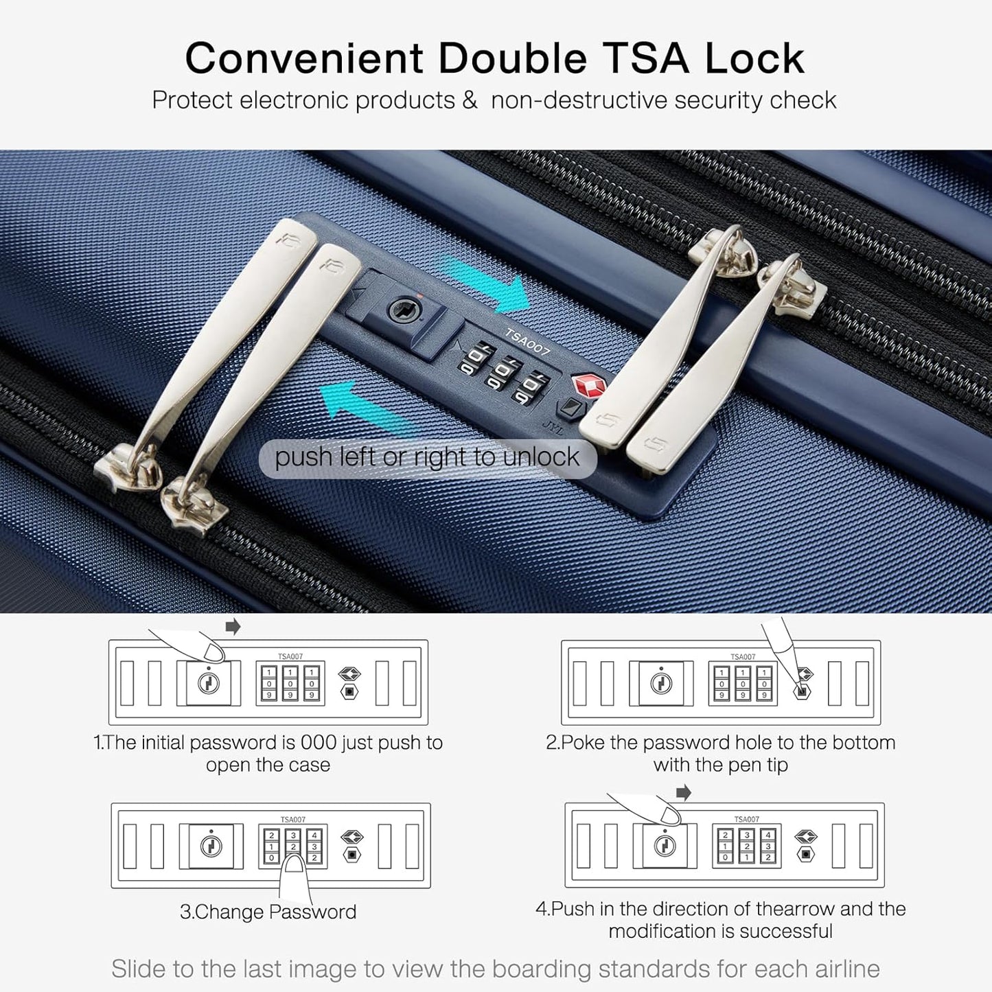 Hanke Grace Expandable Carry On Luggage with Wheels Airline Approved Hard Shell Suitcases with Front Pocket,Top Opening Luggage with TSA Lock for Short Business Travel, Dark Blue.