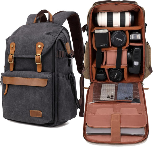 Camera backpack ; Professional UAV Camera bag ;Backpack Large Capacity Photography Canvas backpack camera bag(grey)