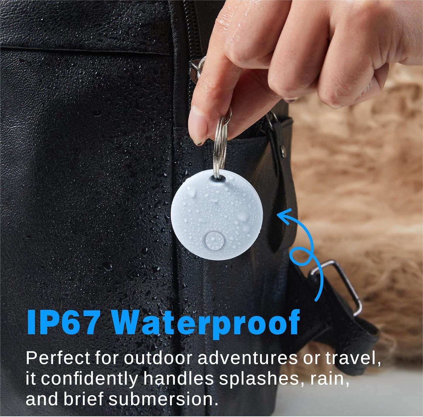 Air Tracker 4 Pack, Smart Bluetooth Tracker Works with Apple Find My (iOS Only), Item Finder Trakcer Tag Locator for Keys, Luggage, Backpack, IP67 Waterproof, Blue
