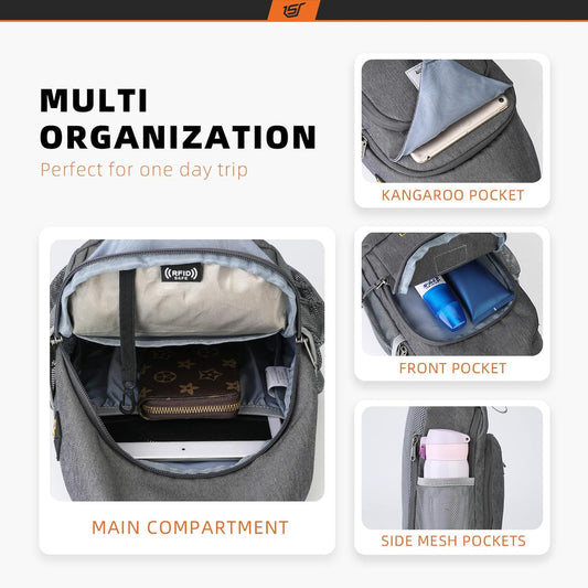 SKYSPER Sling Bag RFID Crossbody Sling Backpack Cross Body Shoulder Bag Travel Hiking Daypack for Women Men