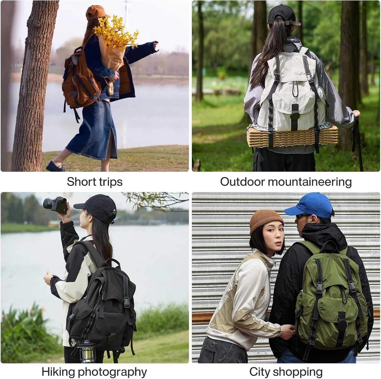 mixi Travel Backpack for Women Men, 18 Inch Carry On Laptop Backpack Flight Approved fits 16'' Laptop, Lightweight Waterproof Hiking Backpack Travel Outdoor Business Casual Daypack, Light Gray