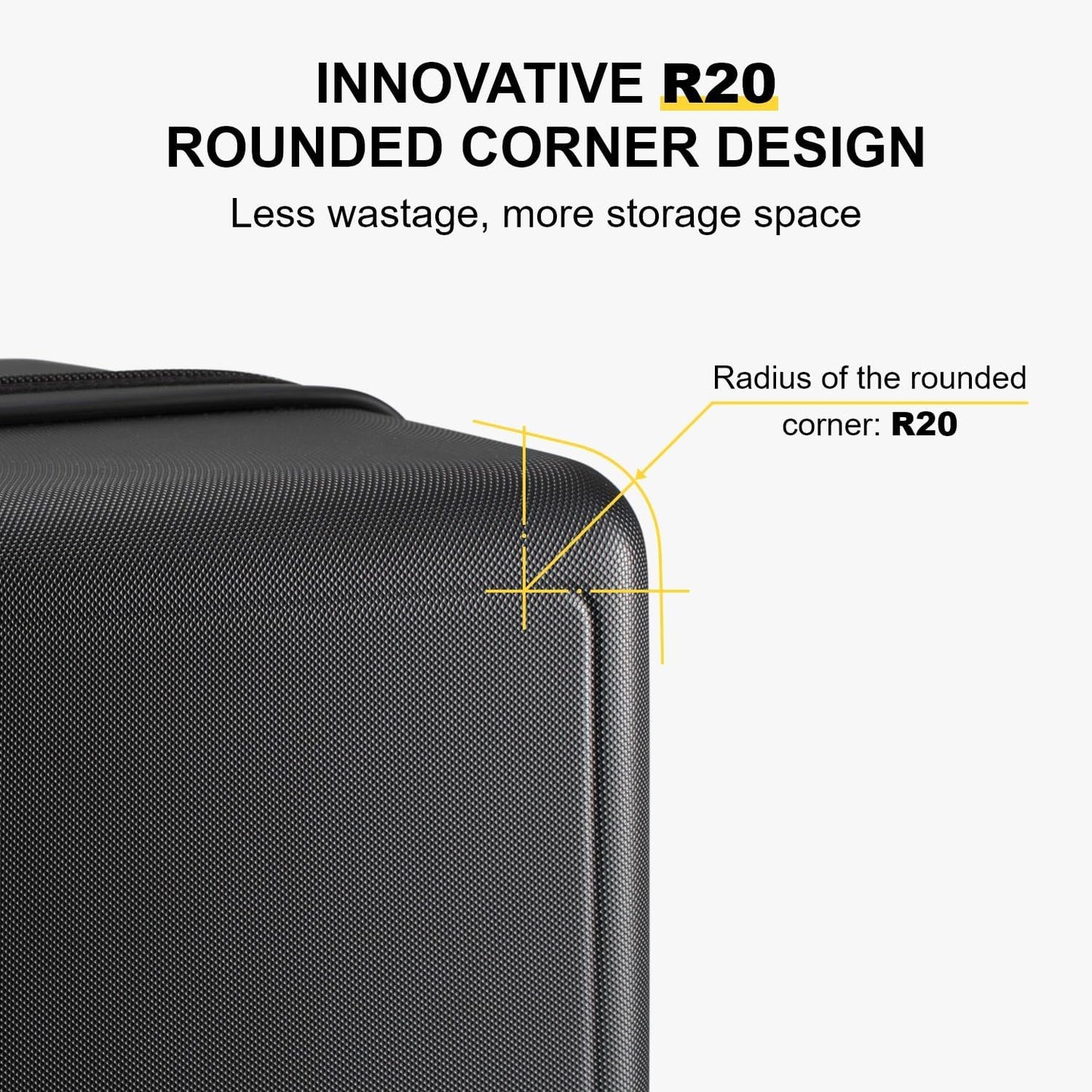 LEVEL8 Trunk Luggages, Large Suitcase 28 Inch Luggage with Spinner Wheels, Luminous Textured Checked Lightweight Hard Shell with Tsa Lock, Black