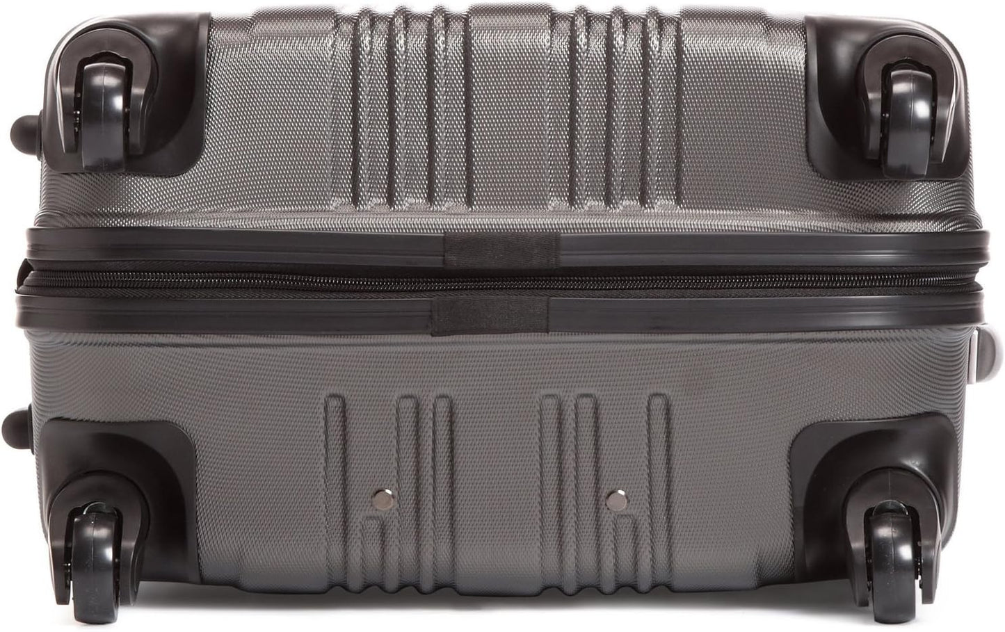 Kenneth Cole REACTION Out of Bounds Lightweight Hardshell 4-Wheel Spinner Luggage, Charcoal, 24-Inch Checked