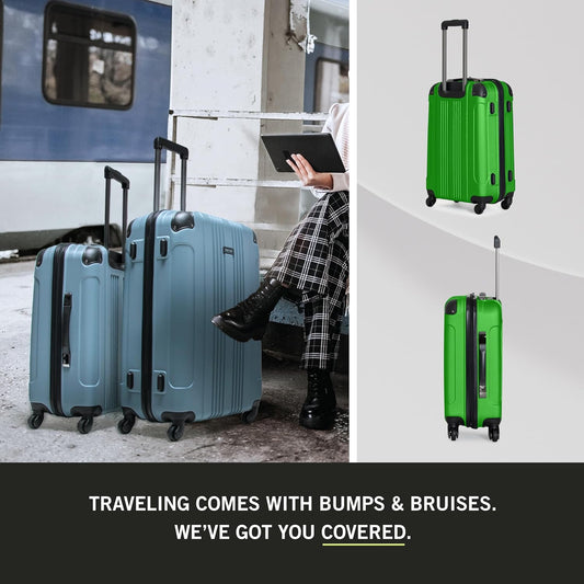 Kenneth Cole REACTION Out of Bounds Lightweight Hardshell 4-Wheel Spinner Luggage, Kelly Green, 20-Inch Carry On