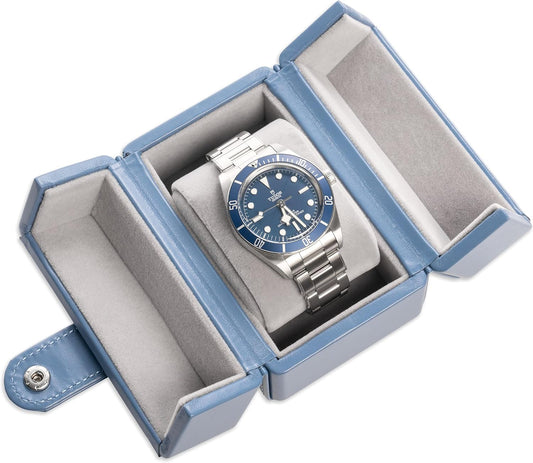 Single Travel Watch Case - Vintage Inspired - Exterior, Soft Microfiber Lining, Fits Up to 42mm Watches - Vegan Leather - Reliable Storage for Home or Travel