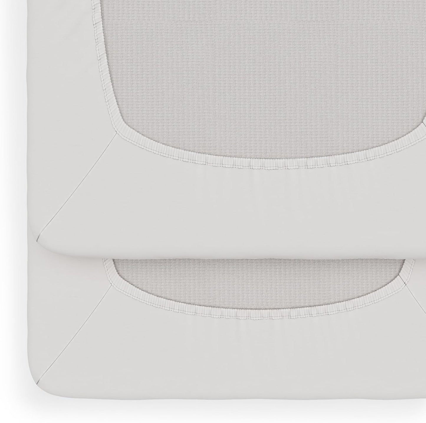 Foundations Full Size Travel Sleeper Folding Hotel Crib and Sheet Bundle - Includes Wooden Portable Crib with 3" Foam Mattress (Natural) and 6-Pack White Fitted Full Size Sheets