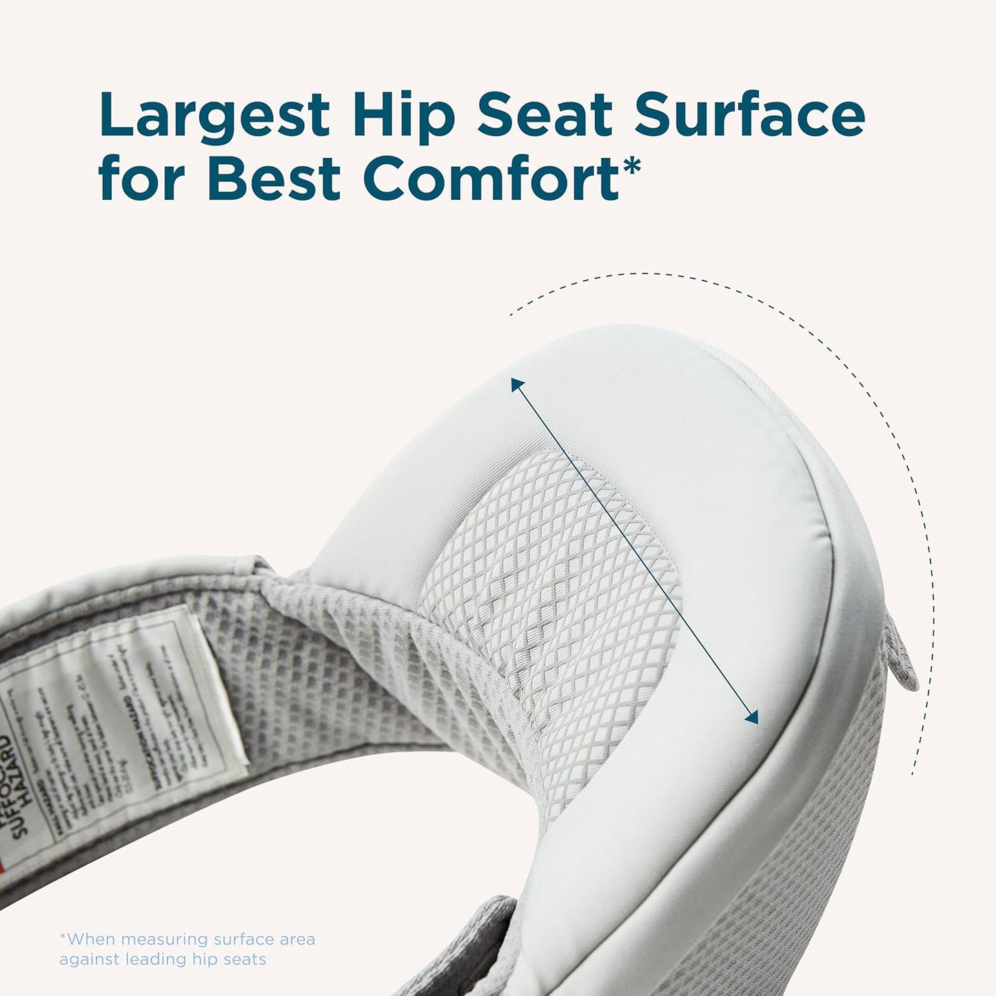 Ergobaby Alta Hip Seat All-Position Breathable Mesh Hip Seat & Carrier, Pearl Grey