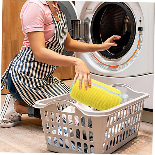 mcdhhemoShoe Washing Machine Bag, Sneaker Laundry Shoe Bag for Washer and Dryer, Durable Mesh Laundry Bags for Delicates Shoes Washing Bag with Side Zip, Reusable Shoe Bag for Gym Shoes(Yellow) (1)