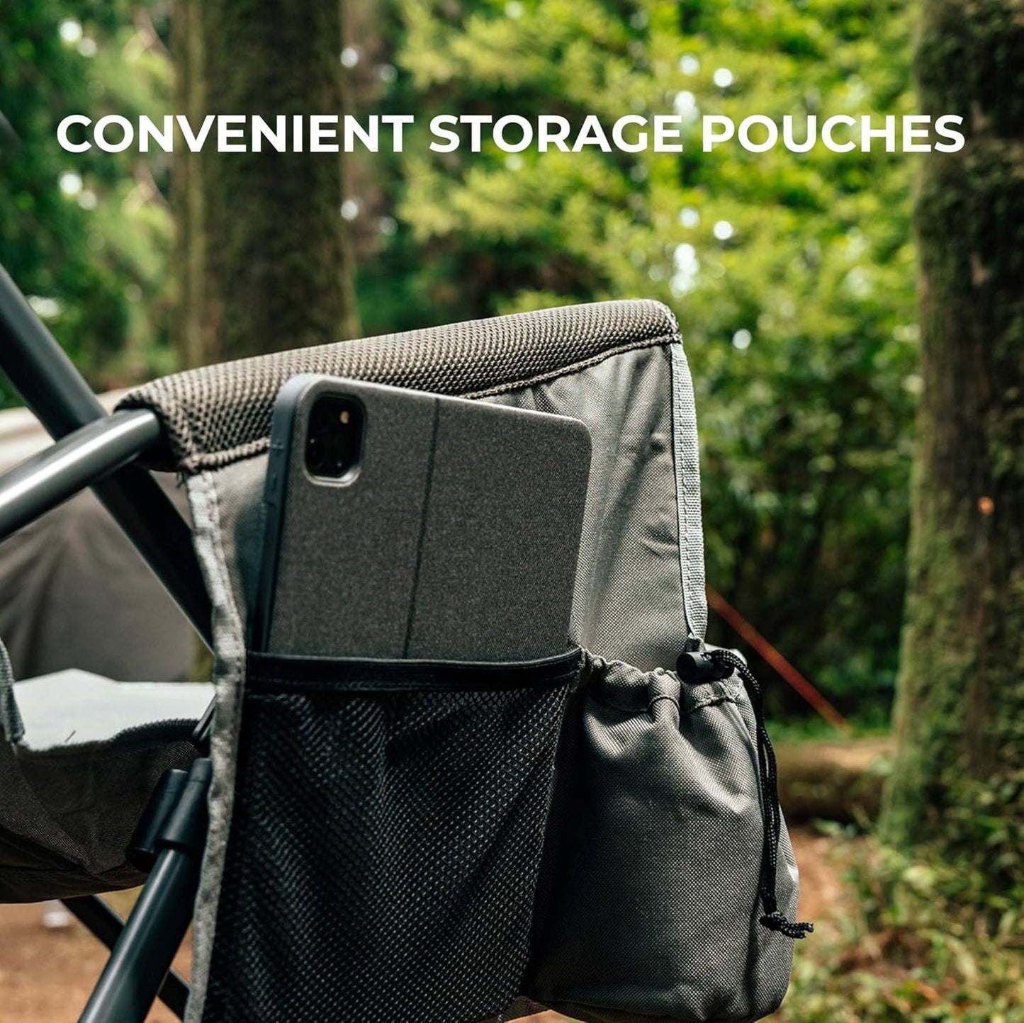 Heavy Duty Portable Folding Camping Chair for Adults with Comfy Padded Backrest | for Outdoor & Sports, Backpacking, Beach, Lawn, Hunting, Tailgating, Fishing | Supports 400 Lbs