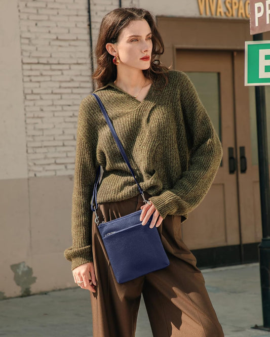 befen Genuine Leather Small Crossbody Purses for Women Travel Cross Body Bags Lightweight with Adjustable Shoulder Strap