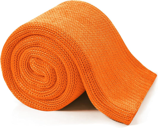 L'AGRATY Knitted Weighted Blanket - 50"x60" 7lbs Cooling Chunky Knit Heavy Blanket for Adults Braided Crochet Throw Thick Cable Yarn Knit Decorative No Beads Evenly Weighted Machine Washable