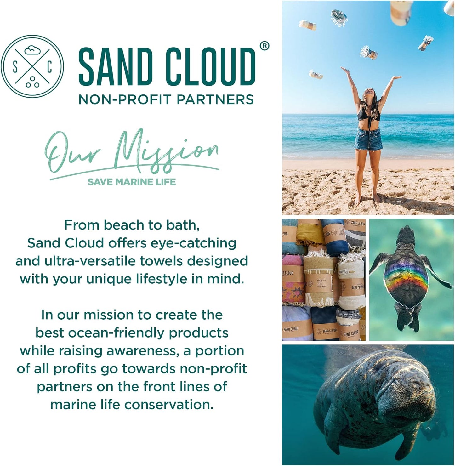 Sand Cloud Turkish Beach Towel - Sand Free - 100% Organic Turkish Cotton Yarn - Quick Dry Towel for Beach, Picnic Blanket or Throw - As Seen on Shark Tank - Tie Dye (Blue Acid Wash)