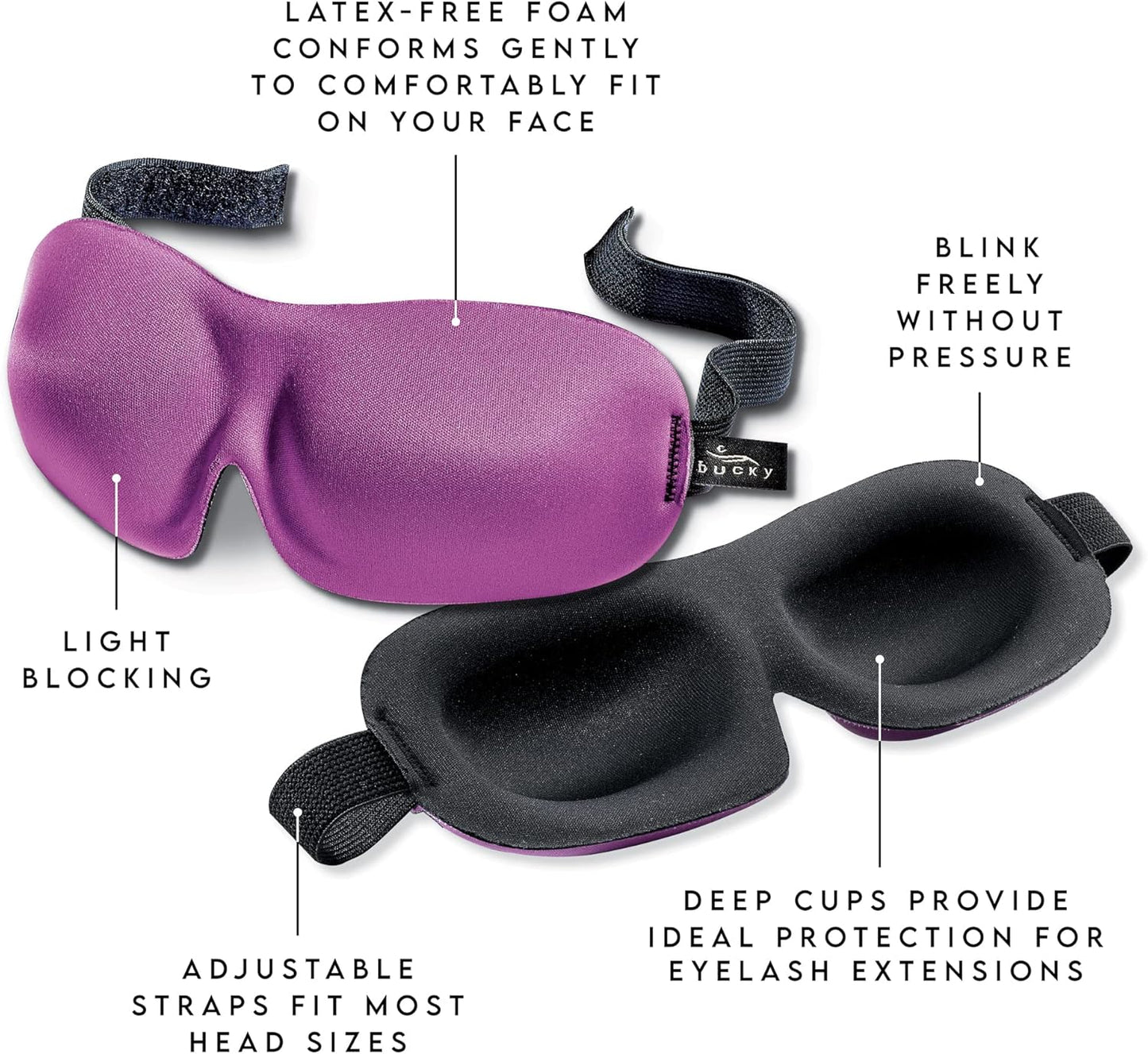 Bucky 40 Blinks No Pressure Printed Eye Mask for Travel & Sleep, Holly, One Size