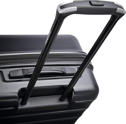 Samsonite Omni 2 24-Inch Medium Checked Hardside Luggage with 360° Spinner Wheels - Scratch Resistant Hardshell - TSA Lock - Expandable Polycarbonate Shell for Lightweight Travel - Midnight Black
