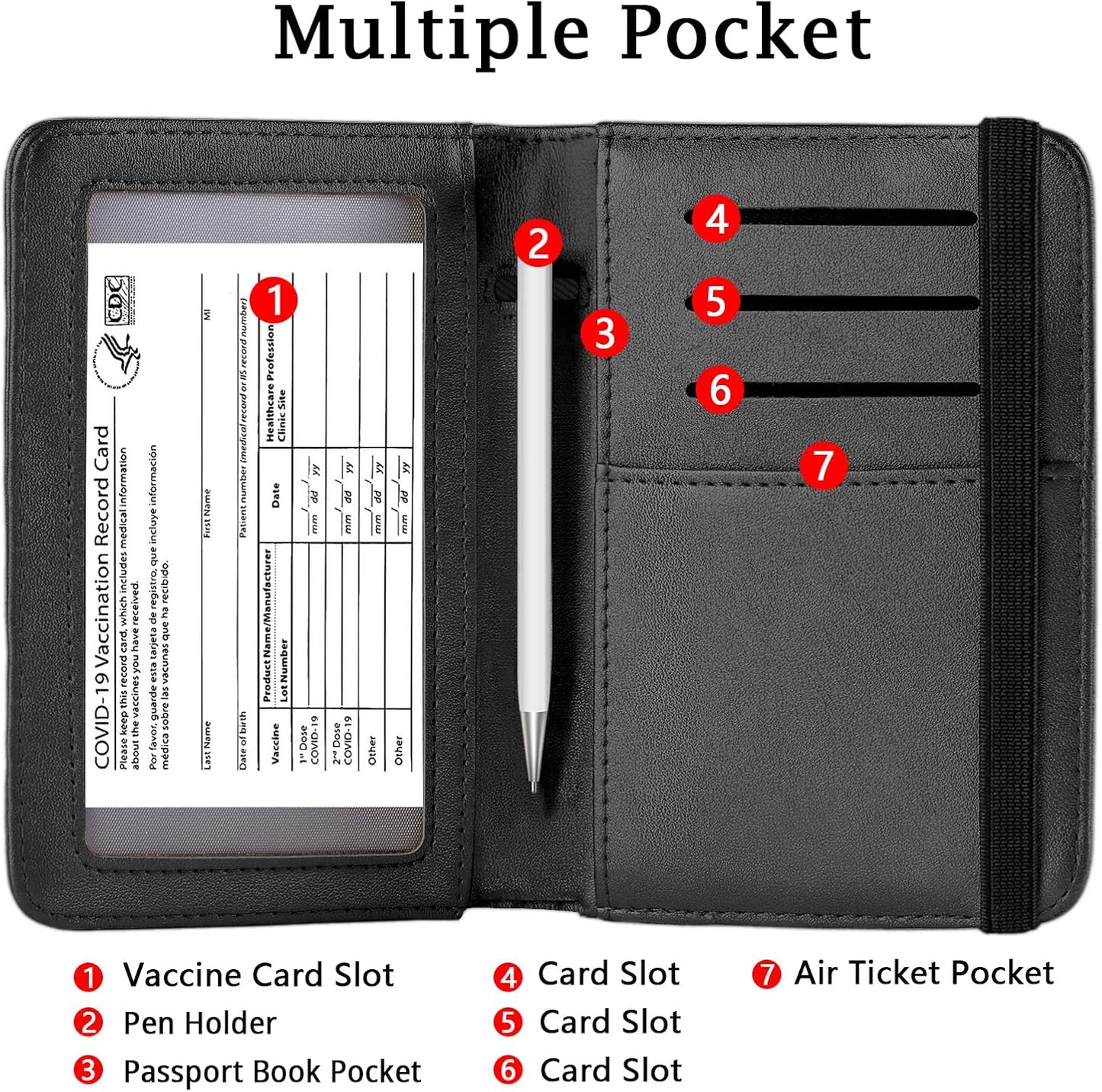 ZOPPEN Passport Holder Wallet, Passport Cover Travel Wallet Women Travel Essentials Accessories Document Organizer Travel Must Haves Rfid Blocking Cover Case for Women and Men, Black