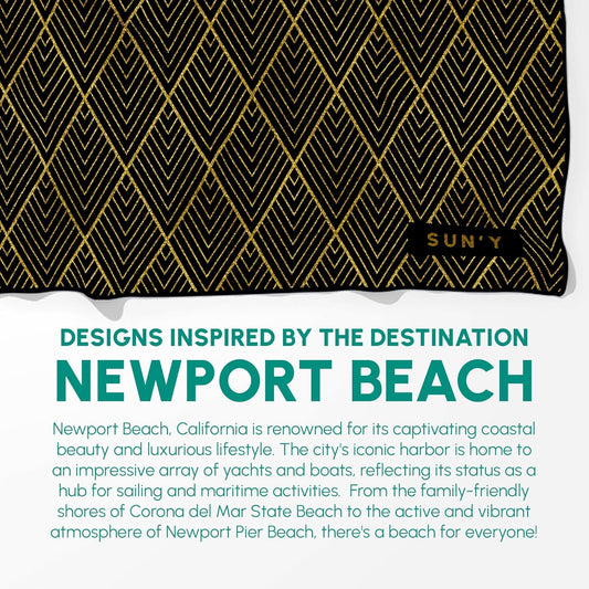 SUN'Y Waffle Microfiber Beach Towel – Sand Free, Quick Dry, Ultra Absorbent, Lightweight & Compact Travel Towel with Carry Bag - Large (63” x 31.5”), Newport