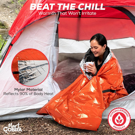 Emergency Sleeping Bag 3 Pack | for Survival Gear and Supplies Life Bivy Sack Waterproof Mylar Emergency Blankets for Survival Kit Car Camping Gear Hiking Tac Bivvy Go Bag Supplies Sleep Sacks Shelter
