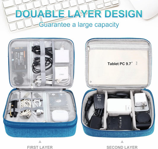 CILLA Electronics Organizer Travel, Travel Cord Organizer Case, Compact Electronics Accessories Bag for Cable, Cord, Charger, Phone