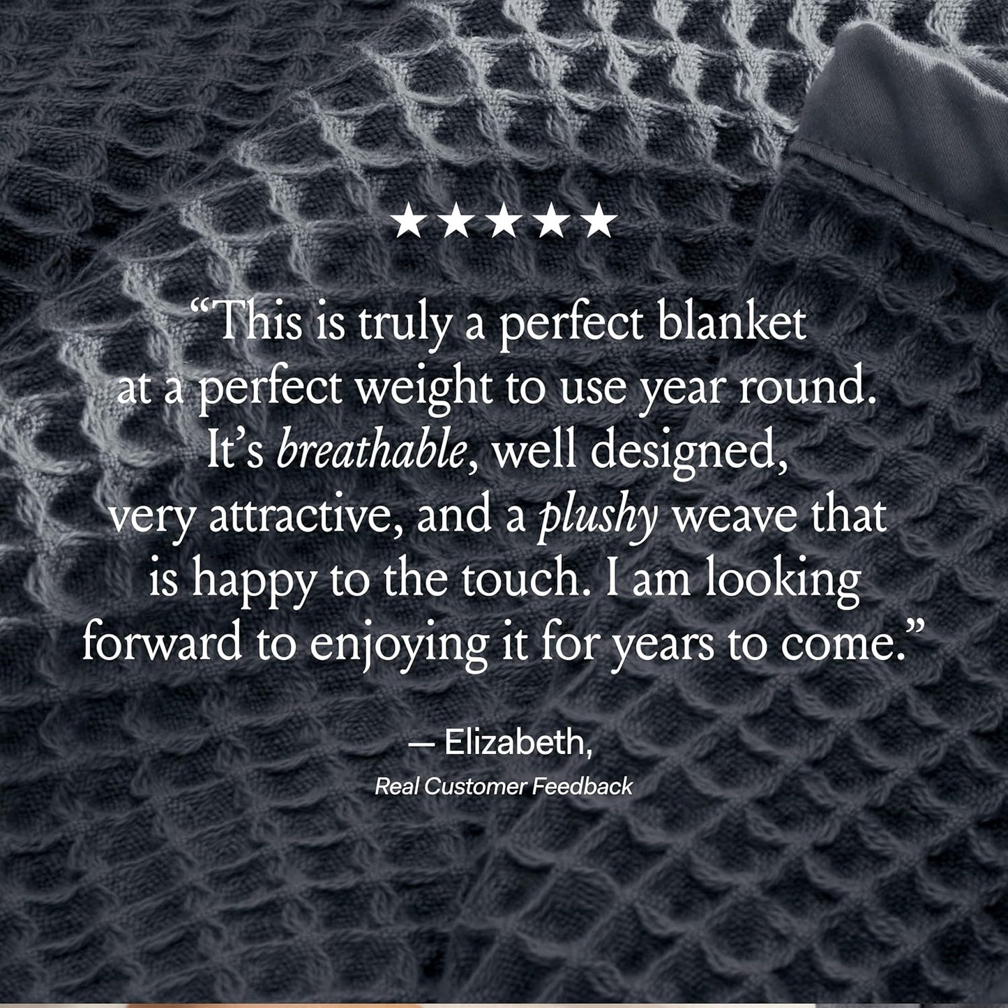 BOLL & BRANCH Waffle Bed Blanket - Twin, Shore - Luxury 100% Organic Cotton - Soft, Lightweight and Breathable - Textured Waffle Weave Design