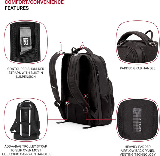 SwissGear 5698 Laptop Backpack, Black, 17-Inch