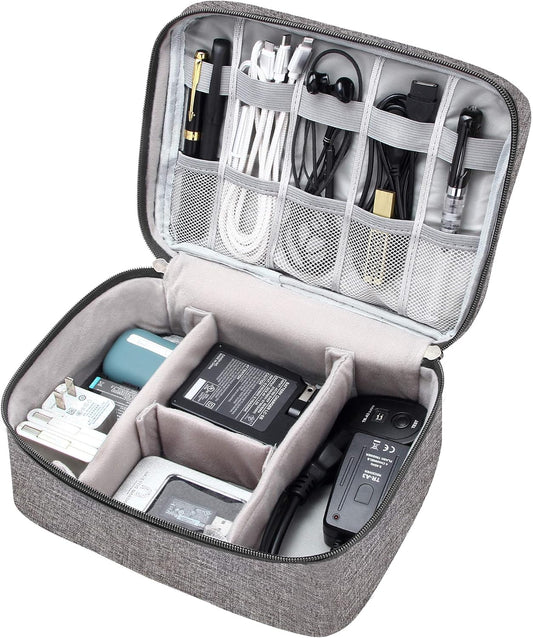 VOCUS Electronics Organizer Travel Cable Organizer Bag for Electronics Accessories, Portable Tech Carring Large Storage Case for Charger, Cord, Power Bank, Hardware