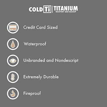 ColdTi - Titanium Bitcoin Seed Plates for Ultra-Secure Ethereum and Crypto Seed Phrase Storage (2 Plates, Numerical Punch Set & Seals) - Premium Seed Phrase Metal - Numerical Punch Set Included