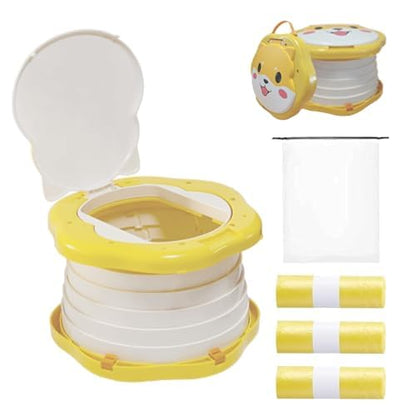 SunnySmile Toddler Travel Potty,Kids Portable Potty,Applicable to Travel,Camping, Outdoor, Indoor,with 45 Potty Bags,Cartoon Design, Children Will Like it More