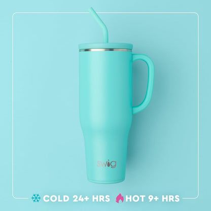 Swig Life 40oz Mega Mug, 40oz Tumbler with Handle and Straw, Extra Large Insulated Tumblers, Cup Holder Friendly Travel Mug (New York)