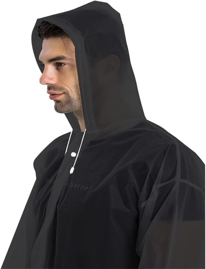 Rain Coats (2 Pack) - Reusable EVA Rain Ponchos for Adults Rain Jackets Raincoats for Men Women