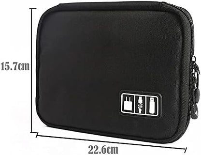 1pack Travel Electronics Cable Organizer Bag Portable Storage Case for Mobile Phone Hard Drive Cords USB Cables Charger Organizer