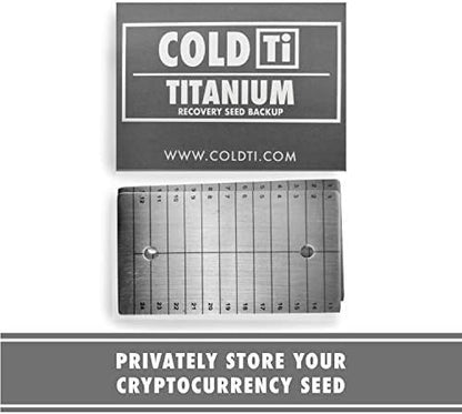 ColdTi - Titanium Bitcoin Seed Plates for Ultra-Secure Ethereum and Crypto Seed Phrase Storage (2 Plates, Numerical Punch Set & Seals) - Premium Seed Phrase Metal - Numerical Punch Set Included