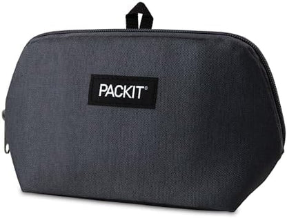PackIt® Freezable Snack Bag, City Charcoal, Built with ECOFREEZE® Technology, Foldable, Reusable, Zip Closure, Designed For Keeping Snakcs Fresh On the Go, and Adults of all Ages