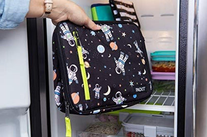PackIt Freezable Classic Lunch Box, Spaceman, Built with EcoFreeze Technology, Collapsible, Reusable, Zip Closure With Zip Front Pocket and Buckle Handle, Perfect for School Lunches