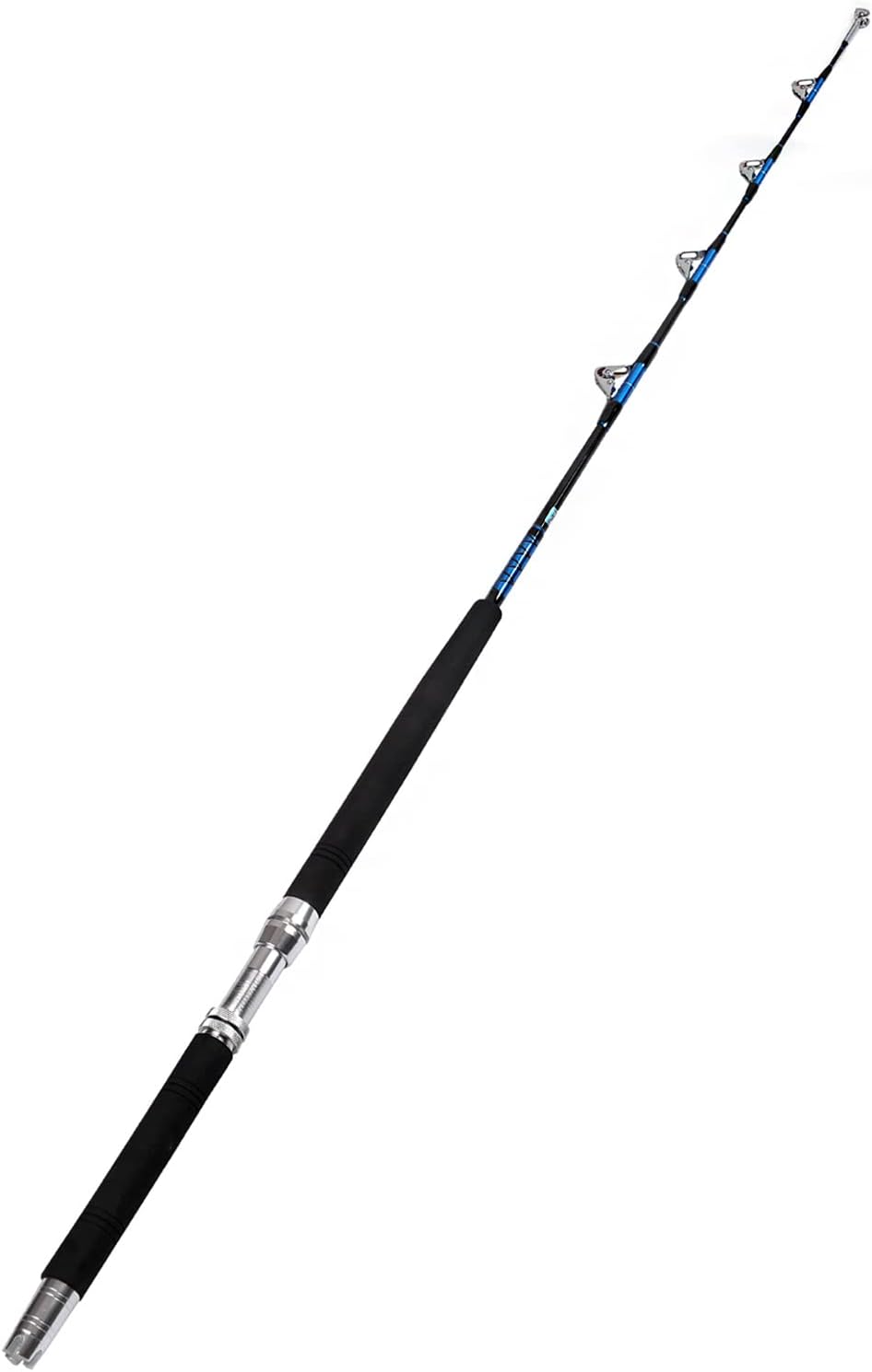 Fiblink Saltwater Offshore Heavy Trolling Fishing Rod Big Game Conventional Boat Fishing Roller Rod Pole with All Roller Guides (Heavy Power, 5-Feet 1-Inch)