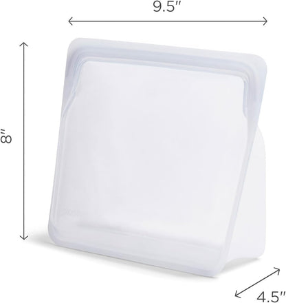 Stasher Premium Silicone Reusable Food Storage Stand-Up Bag Mega, Green, Microwave, Sous Vide, Dishwasher, Oven and Freezer Safe, BPA Free, Leak-free, Eco-friendly, 104 Oz